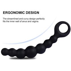 UTIMI Butt Plug Silicone Anal Beads Anal Sex Toys with Safe Pull Ring, 7.5"