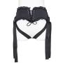 OJumer Women Adjustable Pants Wearable Waist Belt Lingerie Harness with 3PCS Metal O-Ring - Black