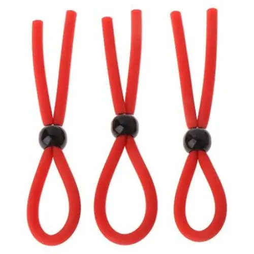 Dayloveme 3pcs Adjustable Co Ckring Set for Sex for Men, One Ring Loops Red Dayloveme 3pcs Adjustable Co Ckring Set for Sex for Men, One Ring Loops Red