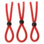 Dayloveme 3pcs Adjustable Co Ckring Set for Sex for Men, One Ring Loops Red
