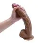 Unisex 12-inch Huge Soft Silicone Casual Massage Toy Realistic Texture Real Quality Zone Suction Cup Hands-Free Personal Body Relaxation Massager