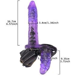 USLong Strap on Harness for Women Couples with Double Heads - Purple