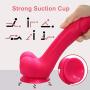 8" Dildo with Suction Cup Base Fake Penis Sex Toy with Balls for Vaginal G Spot and Adult Toys for Women (Rose)