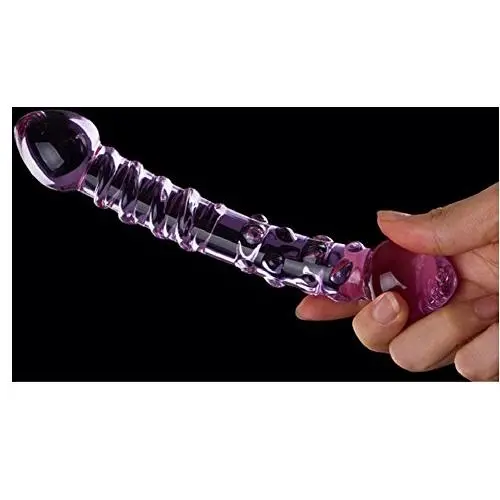 Alibuy Crystal Glass Dildos Penis with light Purple Ridged Spiral Pleasure Wand Anal Beads for Female G-spot Gay Masturbation Alibuy Crystal Glass Dildos Penis with light Purple Ridged Spiral Pleasure Wand Anal Beads for Female G-spot Gay Masturbation