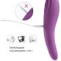 G Spot Clitoral Vibrator with Vibrating Nipple Clamp for Clitoris Stimulation,Waterproof Clit Stimulator with 7 Strong Vibration Modes Quiet Dual Motor (Purple G Spot Vibrator)