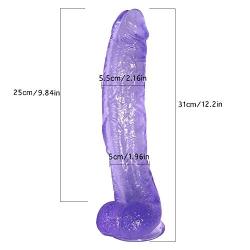 YOULAN 12.2 Inch Toy Soft Relax Massager with Handsfree Suction Cup for Women Purple Massager
