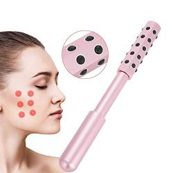 Slimming Massage, Face Roller Massage Stick, Germanium Particles Face Massage Roller Skin Tightening Wrinkle Bar Anti Wrinkle Energy Beauty Bar Stick for Skin Relief Massager (Pink)