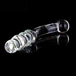 Huge Big Size Double Head Ultra Smooth Crystal Glass Stick Ridged Spiral Designed for Women Men