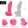 Pure Love 7 Inch Silicone Dildo with Suction Cup, Ribbed Neon Pink Dong, Adult Sex Toy, Fantasy Non-Realistic Dildo