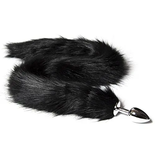 Romi 31.5inches Long Fox Tail Butt Plug Stainless Steel Anal Plug Animal Tail Role Play Sex Toys Flirting Tools for Couples Black Romi 31.5inches Long Fox Tail Butt Plug Stainless Steel Anal Plug Animal Tail Role Play Sex Toys Flirting Tools for Couples Black