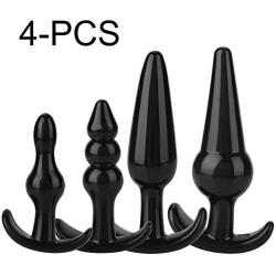 EDYellow 4Pcs Comfortable Silicone Trainer Set Massager for Men and Women(Black)