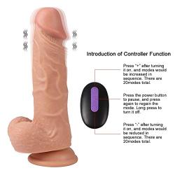 Qbyoop Large Size 8.26 Inch Vibratoir Medical Grade Silicone Massage Toys with Powerful Vibration Modes Personal Massager Rechargeable Waterproof