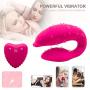 XSEXO Wireless Remote Control Rechargeable Mini Finger Massager with Strong Patterns Handsfree USB Waterproof Massager Wand (U Shape)