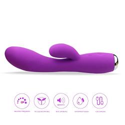 G-Spot Rabbit Vibrator Adult Sex Toys Waterproof Rechargeable Silicone Dildo Powerful Vibrating for Clitoris Vagina Penis Stimulator Wand Massager Cordless Sex Things for Women Men and Couples (2)