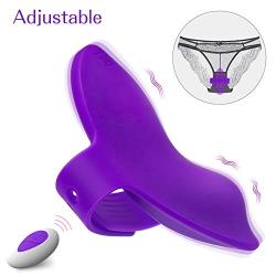 Wearable Vibrator Clitoral Panty Massager - Adorime Adjustable Buckle Clitoris Stimulator with 10 Modes, Waterproof Butterfly Vaginal Adult Toy with Remote, Rechargeable Sex Thing for Women & Couple