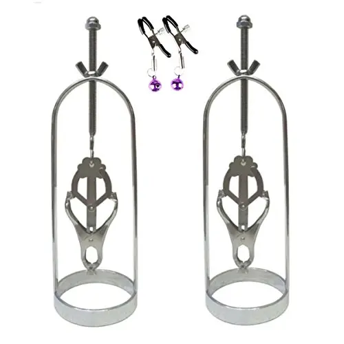 SM Flirt Nipple Clip Metal Restraint Breast Cage Nipples Pump for Adult Sex Toy Abusing Training Nipple (Silver) SM Flirt Nipple Clip Metal Restraint Breast Cage Nipples Pump for Adult Sex Toy Abusing Training Nipple (Silver)