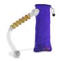LeLuv Pyrex Glass Anal Vaginal Couples Sex Toy Dildo Set Amber Glow 3 Piece Gift Set Bundle with Premium Padded Pouches for Each