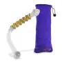 LeLuv Pyrex Glass Anal Vaginal Couples Sex Toy Dildo Set Amber Glow 3 Piece Gift Set Bundle with Premium Padded Pouches for Each