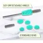 Nicole Miller Muscle Roller, 16.5" Body Massage Back Leg Muscle Roller Stick for Relief Muscle Soreness (Teal) Nicole Miller Muscle Roller, 16.5" Body Massage Back Leg Muscle Roller Stick for Relief Muscle Soreness (Teal)