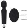 Cordless Wand, Padgene Multi-Speed Waterproof Therapeutic Wand Massager with Powerful USB Rechargeable Massager for Muscle Aches Pain Relief (Black)