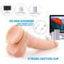 Vibrating Realistic Dildo with 10 Combination Modes, Body Safe, Waterproof Liquid Silicone Penis Vibrator with Suction Cup for Women or Men Sex Toys.