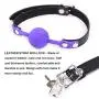 RYOZOCH SM Silicone Ball Gag with Lock Leather Strap BDSM Adult Sex Toys Bondage Kit Restraints Play (1.5in Ball, Purple+Black) RYOZOCH SM Silicone Ball Gag with Lock Leather Strap BDSM Adult Sex Toys Bondage Kit Restraints Play (1.5in Ball, Purple+Black)