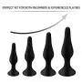 Butt Plug Training Kit for Beginners Experienced Users, PALOQUETH Anal Sex Toy Set with Suction Cup for Safe Hands Free Anal Play 4 Plugs 1 Lube Shooter 1 Bulb Enema 1 Lube 25g