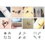 Airbrush Tattoo Stencil Kit Durable Body-Painting Alphabet Temporary Tattoo Template Body Art Drawing Stencil for Henna Tattoos,Body Glitter Tattoos,Face Painting (118pcs/pack)