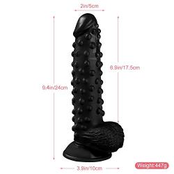 InvincibleFun Ergonomics 9.4 Inch Bump Design Reǎlistic Ď-Dîld`ɔ Magic Wand with Strong Suction Cup Personal Relax Massage Wand for Women Fun Toys Enrich