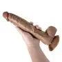 HYLHYL5-F Pegging Strap on, Automatic Thrusting Sucking Realistic Stick Waterproof Massaging for Female Brown PVC Material (29cm/11.4in)