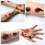 Zhenpony Halloween Temporary Tattoo Stickers, Zombie Makeup Scar, Waterproof and Non-toxic, Realistic Lasting Simulation Bleeding Fake Scar Supplies（84PCS）