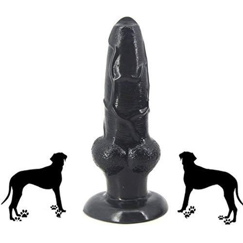 FST Silicon Animal Big Dildo Suction Animal Penis 8 Inch Dog Dildo for Anal Sex Vaginal Stimulator Realistic Dildo Novelties Sex Toy (Black)
