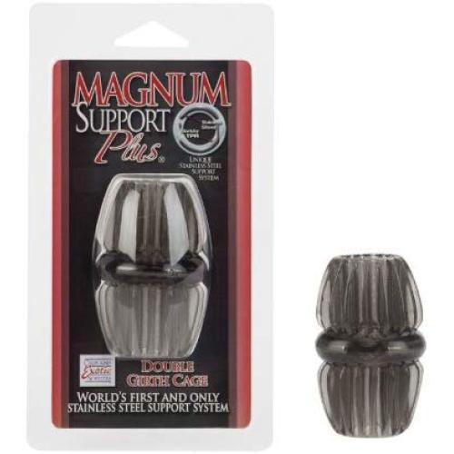 California Exotic Novelties Magnum Support Plus Double Girth Cage - Smoke
