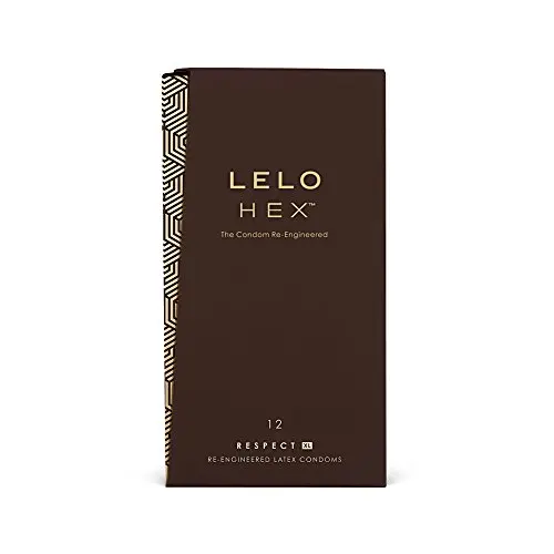 LELO HEX Respect, XL Size, Luxury Condoms with Unique Hexagonal Structure, Thin Yet Strong Latex Condom, Lubricated (12 pack) LELO HEX Respect, XL Size, Luxury Condoms with Unique Hexagonal Structure, Thin Yet Strong Latex Condom, Lubricated (12 pack)