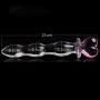 Crystal Glass Pleasure Wand Dildo Penis, Pink