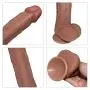 Shuajnba Kil 18cm Lifelike Artifical Flexible Dildo with Suction Cup for Woman Silica Gel Massaging Rod Sunglasses Jeans Handheld Personal Body Massager Waterproof (Color : Brown)