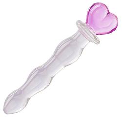 Crystal Glass Pleasure Wand Dildo Penis, Pink