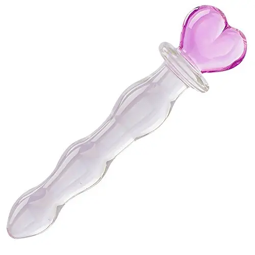 Crystal Glass Pleasure Wand Dildo Penis, Pink Crystal Glass Pleasure Wand Dildo Penis, Pink