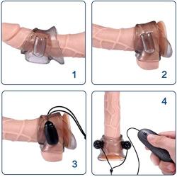 JSFQ Sex Portable Male Vibrating Ring with Remote Control for Penis Massaging Sunglasses Jeans