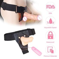 Y-Not Realistic Wearable Strap On Harness Pegging Play Set with Long Silicone Dildo Hollow Penis Adjustable Vibrating Masturbator for Female Male Couple G Spot Anal Sex