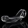 Double-Ended Glass Wand Textured Curved Huge Smooth Medical-Grade Crystal Stick for Women Men Female Beginners