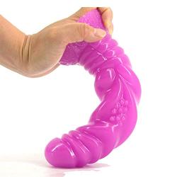 MLSice Realistic Animal Ribbed Dildo Dinosaur Penis Screw Thread Partical Stimulate Dildos Adult Products Sex Toys Anal Plug Vaginal G Spot Massage for Women Men 8 Inch - Purple