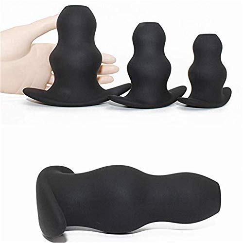 Anal Plug Butt Open Expander Silicone Hollow Anal Dilator Adults Sex Toys Masturbator for Women Men Enema Sex Prostata Massager (SML)