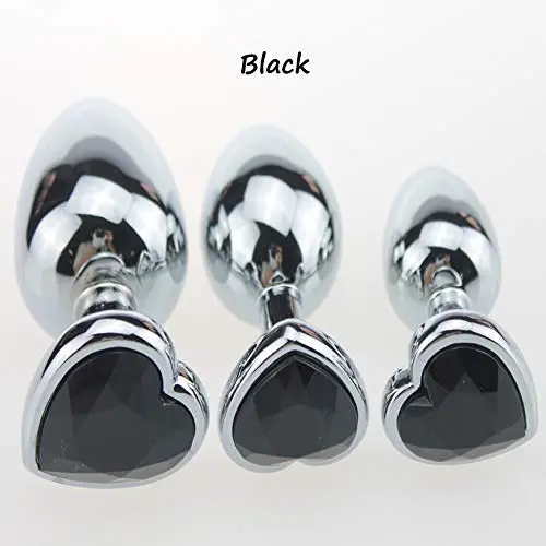 Sunnylela Stainless Steel Diamond Amal Plug- Heart Shape Metal Health Six-Toys for Men Women