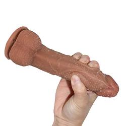 Amosfun Realistic Silicone Dildo Soft G-Spot Penis Vaginal G-spot Anal Masturbation Toy with Suction Cup for Female Women