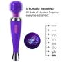 Portable Cordless Wand Massager, Waterproof and Rechargeable Multi-Function Massager,8 Kinds of Powerful Frequency 20 Modes, Muscle Relaxation Body Treatment（Purple）