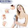 BONTIME Powerful Wand Massager - Personal & Cordless Massager for Muscles Handheld Deep Tissue with Flexible Head, Travel Lock Mode, Curved Hand Design (White)