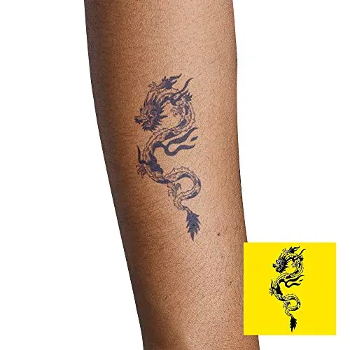 Inkbox Temporary Tattoos - Dragonaut - Kit Semi Permanent Tattoos - 5x2in - Includes Primer Wipe and One Tattoo with For Now Ink. Applies in 1-2 Minutes. Lasts 1-2 Weeks. Dragon Design Inkbox Temporary Tattoos - Dragonaut - Kit Semi Permanent Tattoos - 5x2in - Includes Primer Wipe and One Tattoo with For Now Ink. Applies in 1-2 Minutes. Lasts 1-2 Weeks. Dragon Design