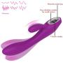 Handheld Computer Vibrator LED Light -7 Speed USB Cable Rechargeable Weaterproof Wand Massager Design for Bedroom