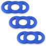 LeLuv Cock Rings Eyro Slippery Blue Silicone .6 inch Unstretched Diameter 3 Pack